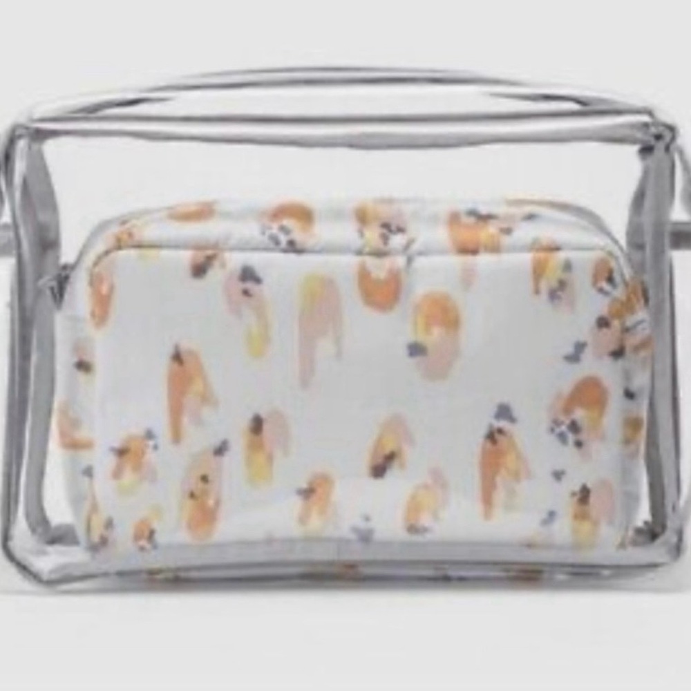 Thirty One Travel Pouches in Soft Watercolor Spots with Monogram! BNIP!! - Picture 3 of 8